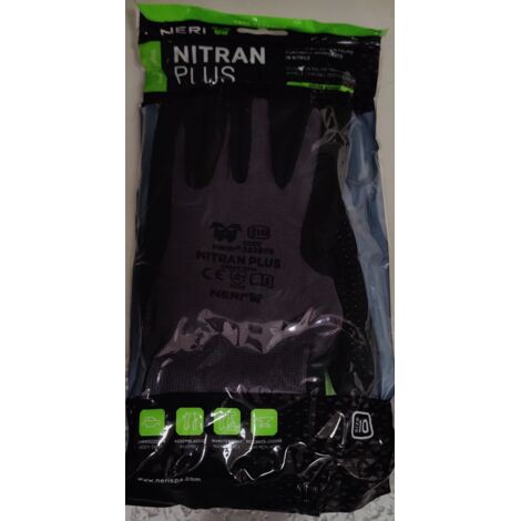 Neri Nitran Plus Arbeitshandschuhe - 10 (XL) -  Schwarz / grau