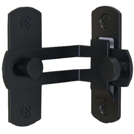 (Nero 10,4 x 7 x 0,2 cm) Serratura per porta pieghevole a 90 gradi, catenaccio per porta da fienile, anello di bloccaggio curvo ad angolo retto