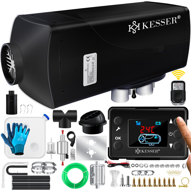 Image of Kesser - Riscaldatore da parcheggio 5 e 8KW per Diesel Riscaldatore Diesel con display lcd e telecomando Riscaldatore ad aria con silenziatore per