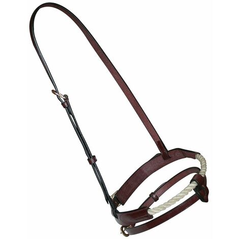 nero - Cuir anglais et corde en or avec boucles en laiton poli