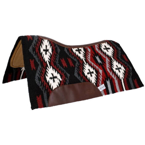 Nero e Grigio e Rosso - Sottosella western imbottitura in feltro di lana modello NEW ZELAND 34X36"