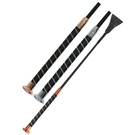 nero oro rosa - Frustino Fleck silck touch con finiture nichelate o oro rosa da 65 cm