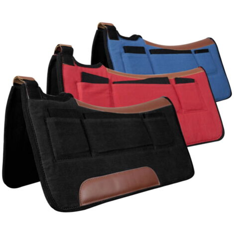 Nero - Sottosella Western garrese aperto modello Diamond con tasche per inserti in feltro