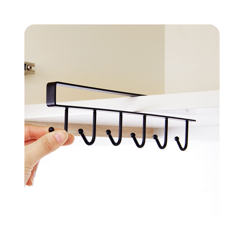 Nero/bianco 6 ganci portabicchieri Hang Kitchen