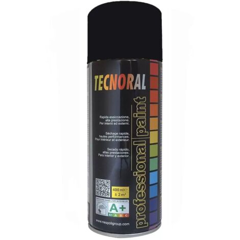 Nespoli – Bombe de peinture aérosol 0,4 L – Finition mate conforme RAL 9005 – Pour applications intérieures et extérieures – Noir
