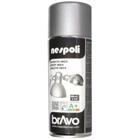 Nespoli – Bombe de peinture aérosol effet inox 0,4 L – Acier inox AISI 316 micronisé – Revêtement anti-corrosion très résistant