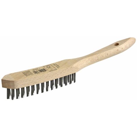 Nespoli Drahtbürste 3-reihig gerade Stahl 28,5 x 2,8 cm -Griff Drahtbürste