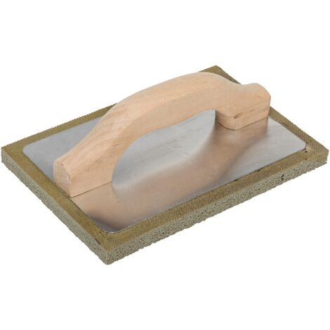 Nespoli Frattazzo Spugna Grigia Manico Legno 14x21 cm