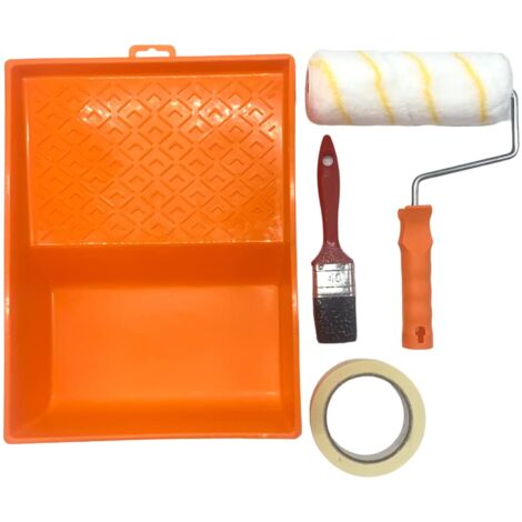 Nespoli Kit rullo vernice antigoccia 18 cm, con vassoio, nastro e pennello, ideale per pareti e soffitti, set fai da te per la decorazione della casa