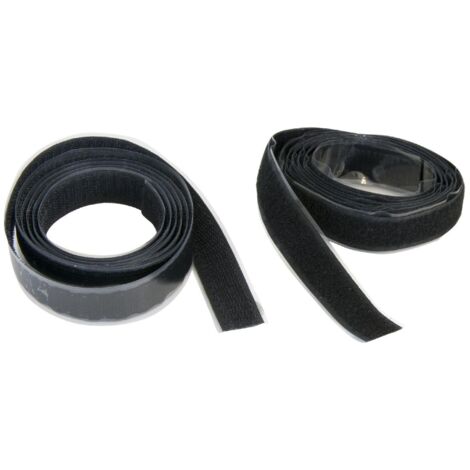 Nespoli Klettband 2 x 150 cm, schwarz, selbstklebend Haushaltsklebeband & Klebehaken