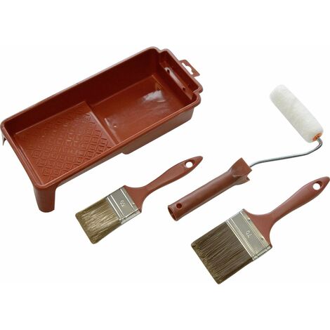 Nespoli Lasur-Set 5-teilig Laurpinsel Lasurset Lasurroller Farbwanne