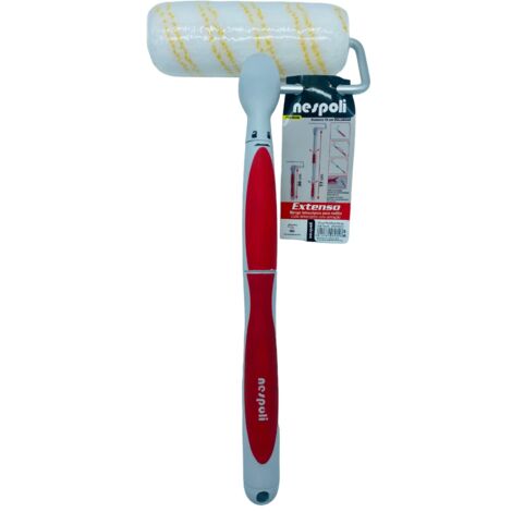 Nespoli Rullo di vernice antigoccia 18 cm, con prolunga con manico telescopico da 36 cm a 77 cm, ideale per dipingere pareti e soffitti