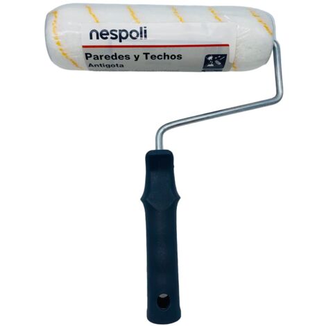 Nespoli Rullo di vernice antigoccia 22 cm, per tutti i tipi di superfici e vernici, manico ergonomico, bordi smussati per evitare segni, ideale per la decorazione della casa