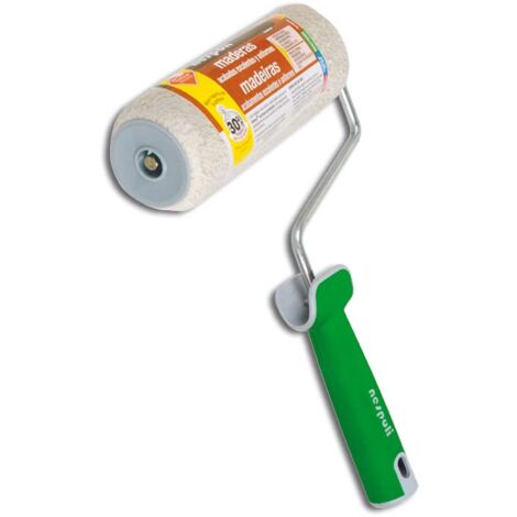 Nespoli Rullo di vernice in microfibra di teflon per legno, 18 cm, manico ergonomico con bordi smussati per evitare segni