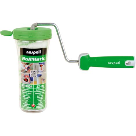 Nespoli Rullo di vernice, sistema Rollmatic da 22 cm, ideale per pareti e soffitti, con confezione di protezione, cambio rullo senza macchiare