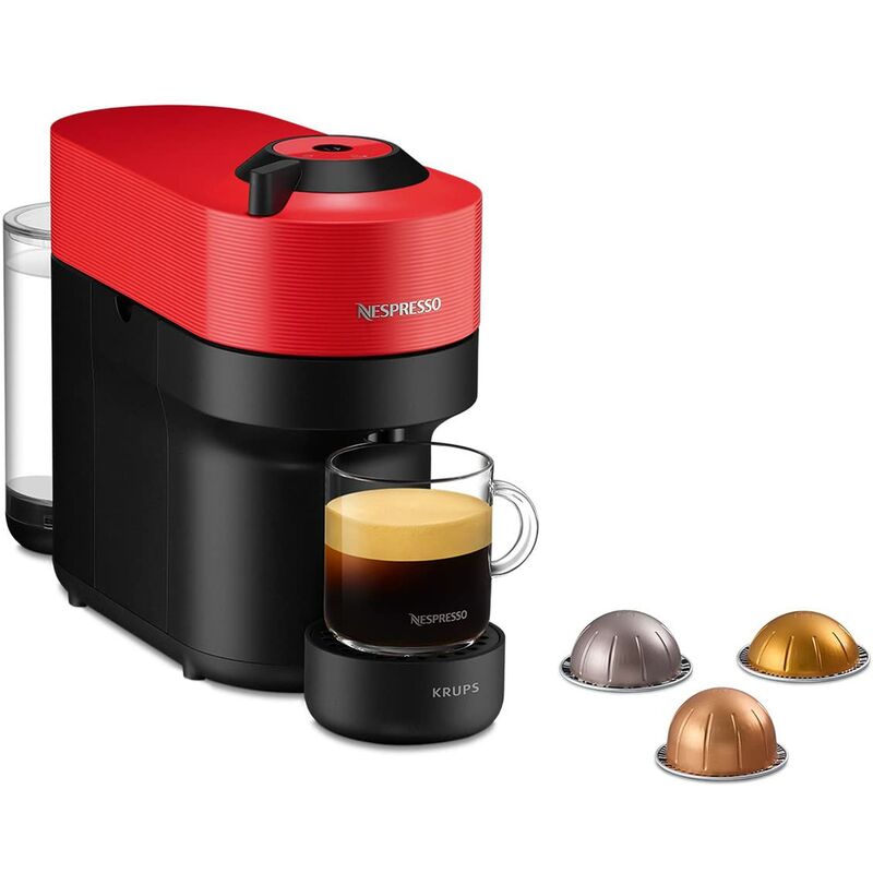 Image of Vertuo Pop XN9205K, Macchina caffè di Krups, Spicy Red, Sistema Capsule Vertuo, Serbatoio acqua 0.56L - Nespresso