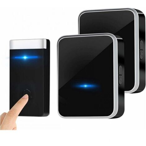 [Nessuna batteria richiesta] Campanello wireless, campanello elettronico impermeabile con 2 ricevitori plug-in, portata 150 m, 45 melodie in 4 livelli di volume per casa, ufficio, hotel
