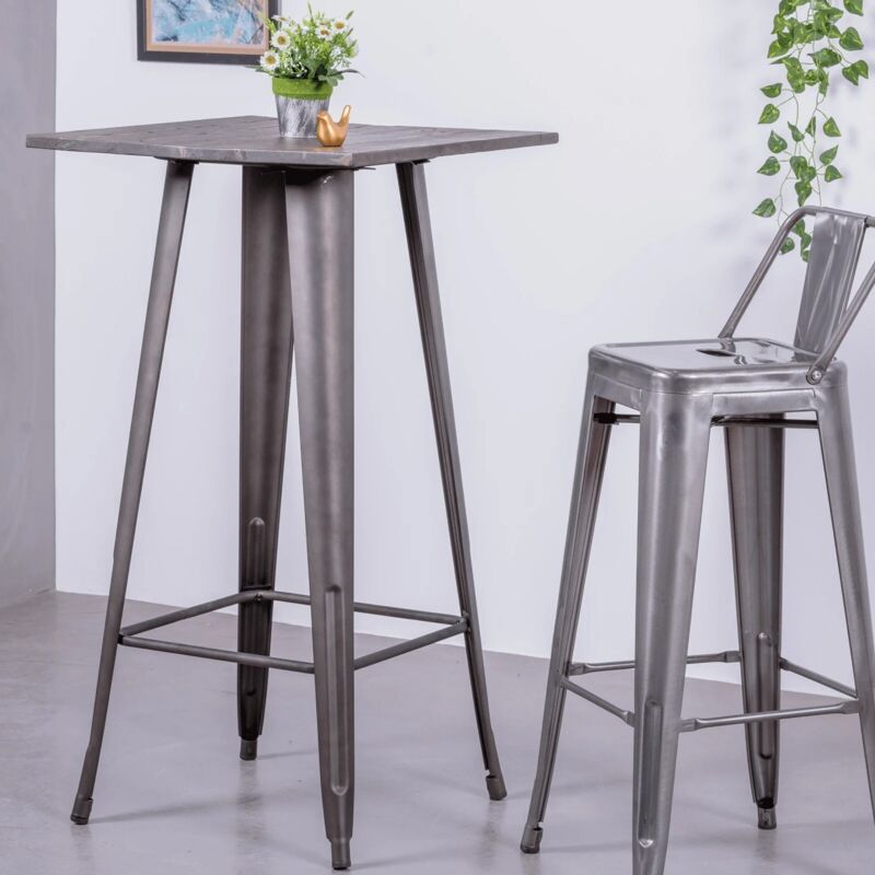 Nest Dream - Table haute industrielle en acier - Bistro - Antique