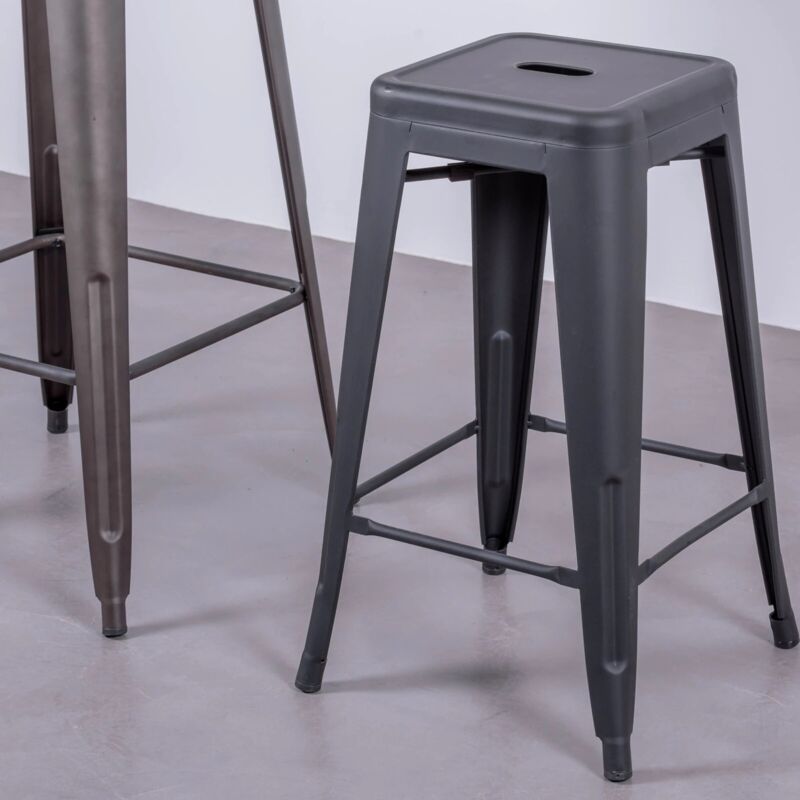 Nest Dream - Tabouret empilable en acier métal - Bistro - Noir Nest Dream - Tabouret empilable en acier métal - Bistro - Noir