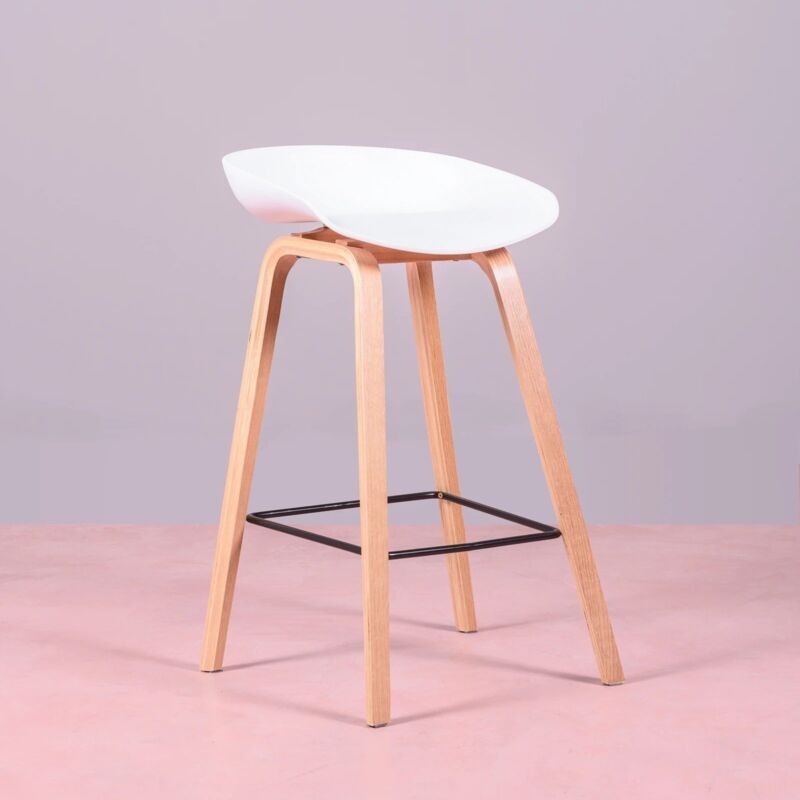 Nest Dream - Tabouret nordique pieds en bois - Daxer - Blanc