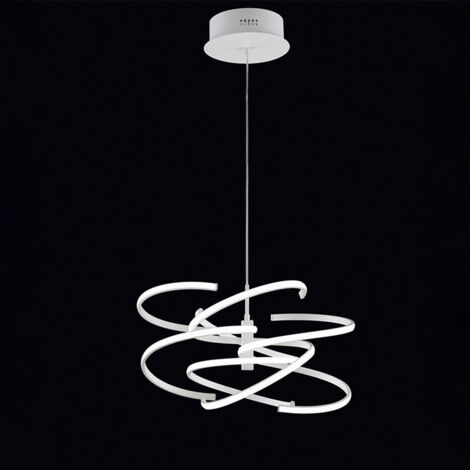 NEST Sospensione in metallo verniciato bianco diffusori silicone LED 100W 8000LM 3000K diametro 60cm