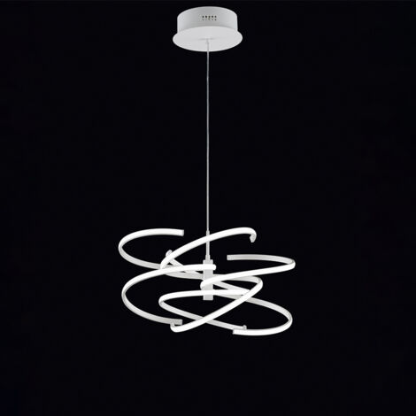 NEST Sospensione in metallo verniciato bianco diffusori silicone LED 100W 8000LM 4000K diametro 60cm