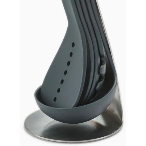 Nest™ Stainless-steel Utensil Set, Joseph Joseph, Set de utensilios de cocina, 5 piezas, diseño compacto, resistente al calor, acero inoxidable, color gris