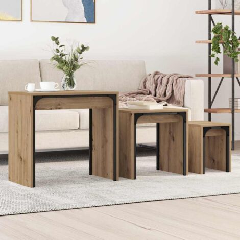 Nesting Couchtisch 3 pcs Artisan-Eiche 60 x 35 x 56 cm vidaXL