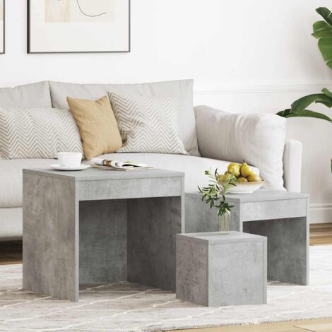 Nesting Tables 3 pcs Concrete Grey Engineered Wood vidaXL
