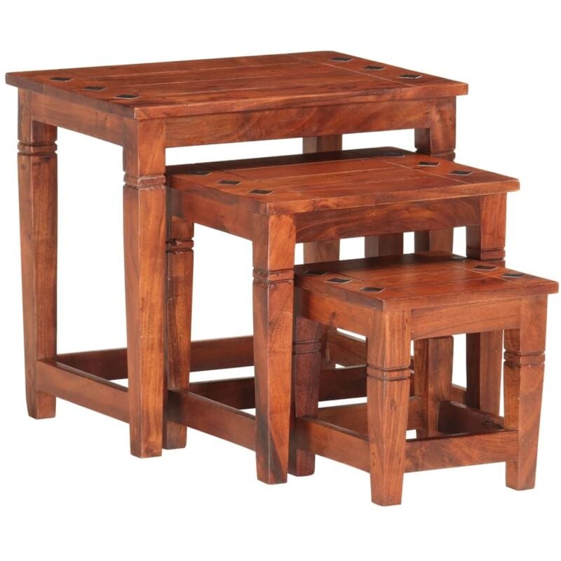 Nesting Tables 3 pcs Solid Acacia Wood vidaXL