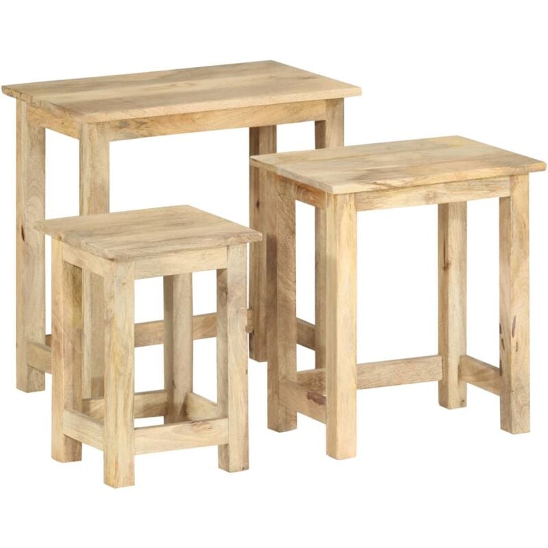 Vidaxl - Nesting Tables 3 pcs Solid Mango Wood