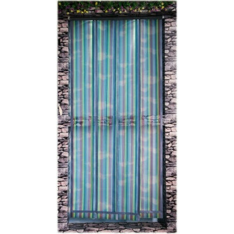Net moustique pour la porte 4 feuilles multicolores pour insectes 100x220 cm poly