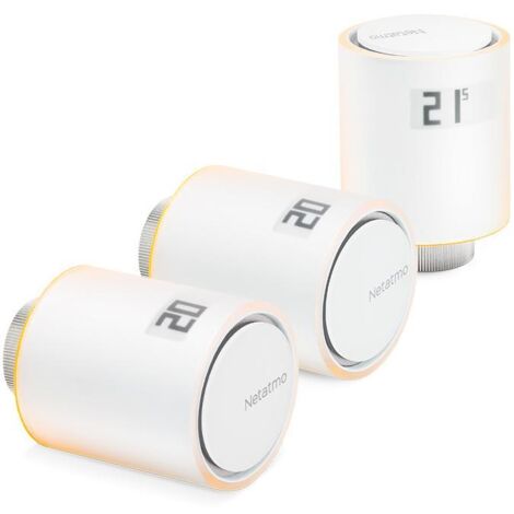 Netatmo Pack 3 Valvole Termostatiche WiFi,Controllo Remoto, Risparmio Energetico
