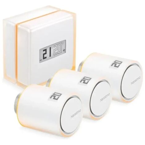 Netatmo Termostato Smart con 3 Valvole Kit Completo di Controllo Termico Intelligente per la Casa