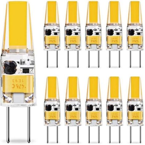 NetBoat Ampoule LED G4 3W Économie d'énergie Équivalent 25W Lampe Halogène/AC/DC 12V 300LM Blanc Chaud 3000K ,Lot de 10
