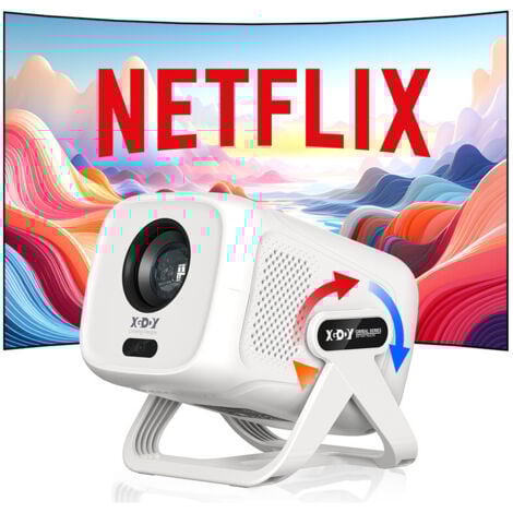 XGODY 【Netflix Certifié/Auto Focus】Vidéoprojecteur 4K Supporté, Smart Projecteur WiFi Bluetooth 5.4, 450 ANSI Lumen 1080P Projecteur Vidéo
