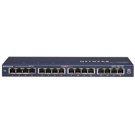 NETGEAR GS116GE GIGABIT SWITCH Standalone 16xRJ45 schwarz unmanaged