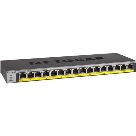NETGEAR GS116LP Non gestito Gigabit Ethernet (10/100/1000) Supporto Power over Ethernet (PoE) Nero