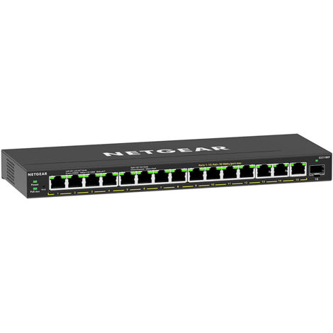 NETGEAR GS316EP-100PES switch di rete Gestito Gigabit Ethernet (10/100/1000) Supporto Power over Ethernet (PoE) Nero