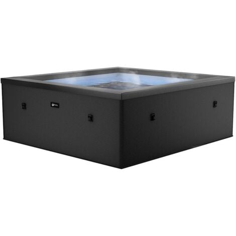 NETSPA Spa – Celestia – Semi-Rigide, carré, 6 Places, Coloris Charcoal Black – SP-CLS6-CB