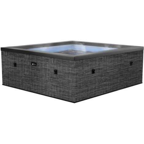 Netspa â Spa semi-rigide carrĂ© 6 places coloris flint grey â SystĂšme de chauffage intĂ©grĂ© â ConnectivitĂ© Wi-Fi â SPCLS6FG