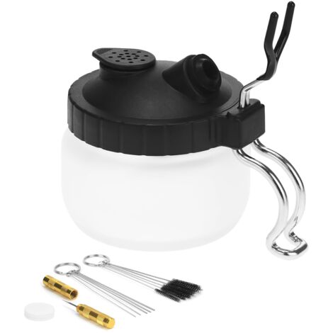 Nettoyage à aérographe kit, Pot de Nettoyage avec Support, 5 brosses de Nettoyage, 5 Aiguilles de Nettoyage, 1 grattoir de Nettoyage