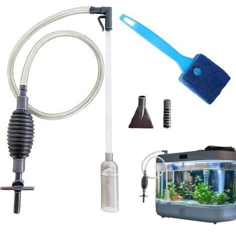 Nettoyage Aquarium, Pompe Siphon, Brosse Aquarium, Convient pour Les Changements d'eau Quotidiens, Le Nettoyage des Débris et Le Grattage des Algues sur Les Parois de L'aquarium