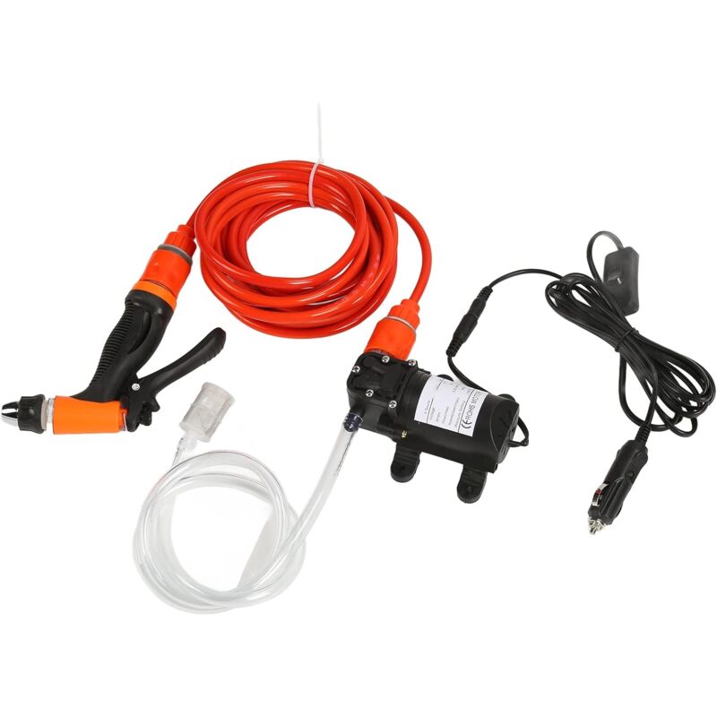 Treetalk - Nettoyage de la pompe à eau, Pompe d'eau portable haute pression 12V Avec pistolet à eau 80W, Convient pour le nettoyage des camping-cars,
