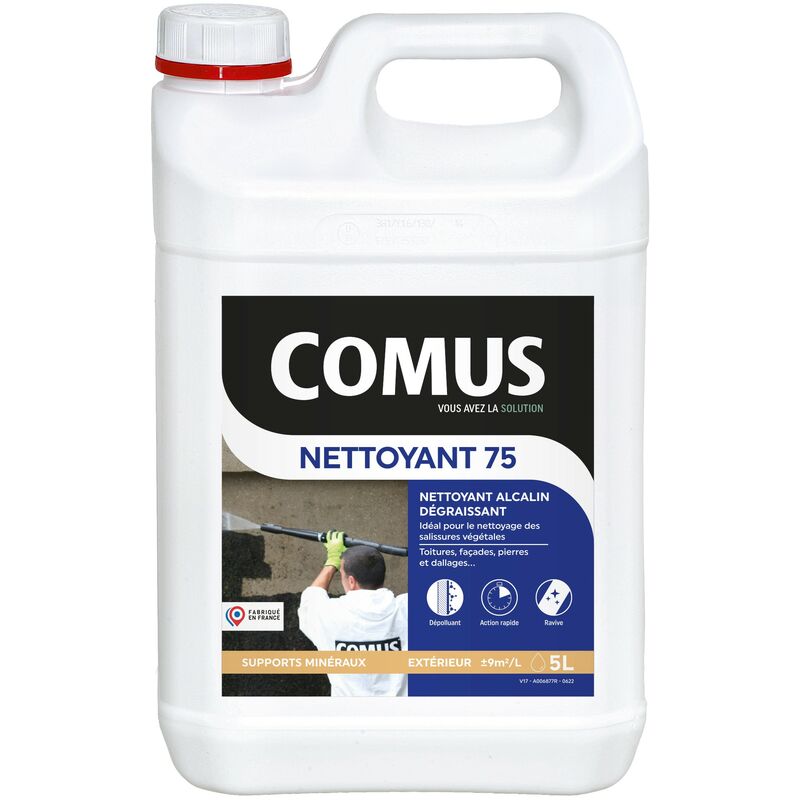 Comus - nettoyant 75 - 5L Nettoyant alcalin dégraissant pour salissures végétales incolore
