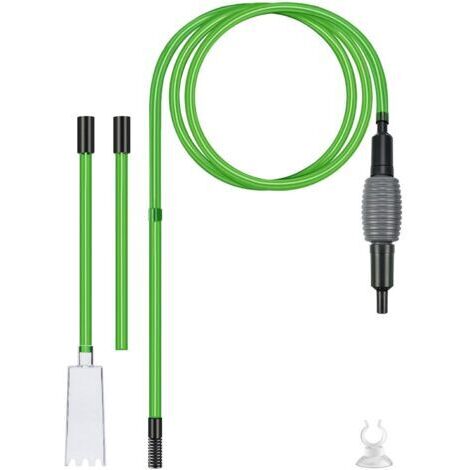 Nettoyant aquarium Vert Aspirateur pour aquarium Nettoyant pour aquarium Pompe à siphon Nettoyeur de gravier avec contrôle de débit réglable pour changement d'eau, nettoyage de sable/gravier