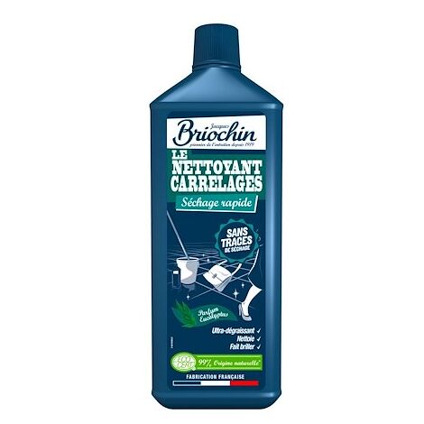 Nettoyant carrelages 1 L sans rinçage – Parfum eucalyptus – Certifié Ecocert – Pour surfaces carrelées intérieures et extérieures – Maison Briochin