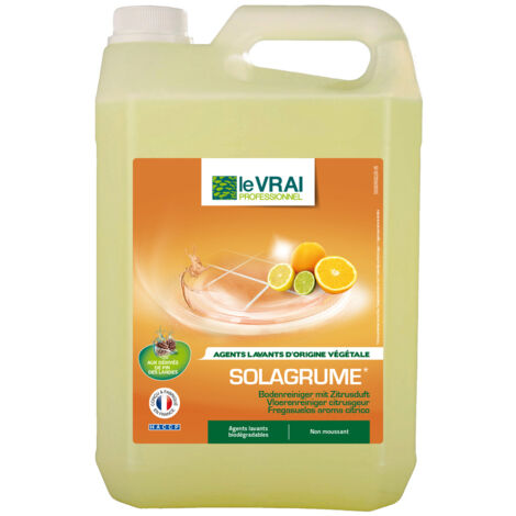 Nettoyant concentré Solagrume 5L – Dégraissant efficace sans mousse – Senteur agrumes – Respectueux de l'environnement – Action Pin