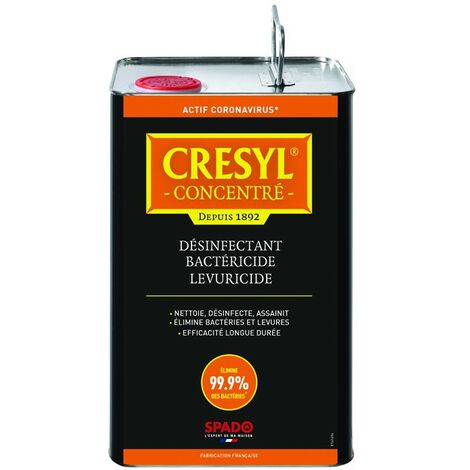 Désinfectant bactéricide levuricide 5L – Élimine 99,9% des bactéries et virus – Formule à base d'huile phénolique – Pour locaux professionnels – Spado