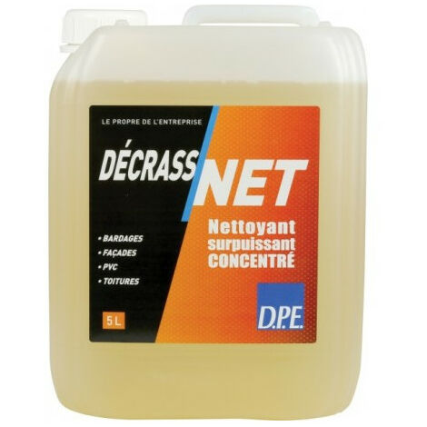 Nettoyant dégraissant concentré 5L – pH 14 – Pour façades, bardages, toitures, mobilier de jardin – Biodégradable et alcalin